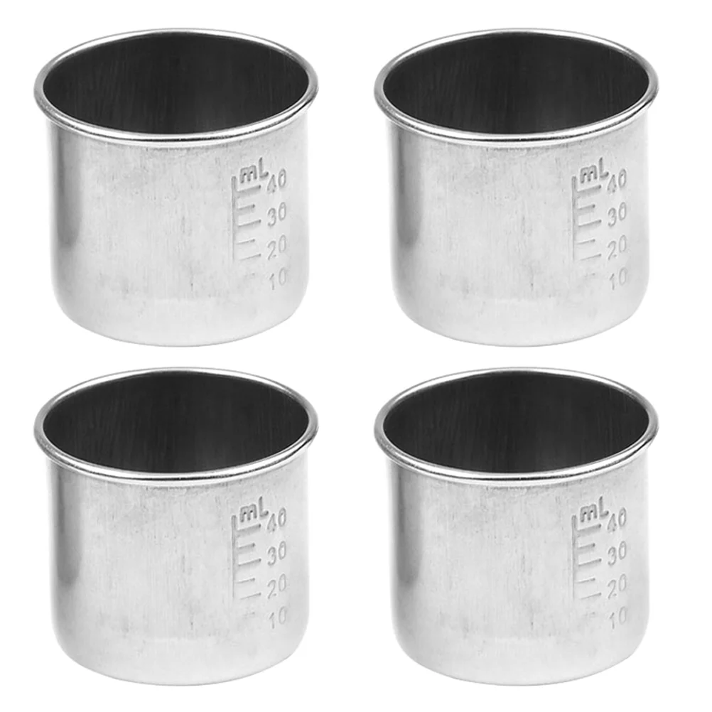 

4 Pcs Medicine Cups Cups Medicine Accessory Portable Graduated Multi-function Stainless Steel Household Convenient Pills
