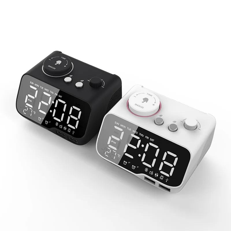 Upgraded New Digital Alarm Clock Bluetooth 5.0 Wireless Speaker with USB LED FM Bedside Radio Temperature Snooze Sound
Upgraded New Digital Alarm Clock Bluetooth 5.0 Wireless Speaker with USB LED FM Bedside Radio Temperature Snooze Sound