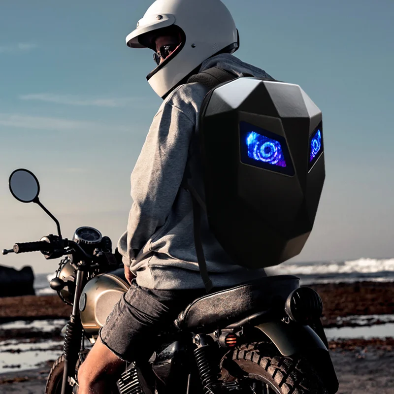 New LED Backpack Waterproof Personality Smart Bag Cellphone Control DIY Smart Backpack Motorcycle Riding Bag Can Hold Helmet
New LED Backpack Waterproof Personality Smart Bag Cellphone Control DIY Smart Backpack Motorcycle Riding Bag Can Hold Helmet