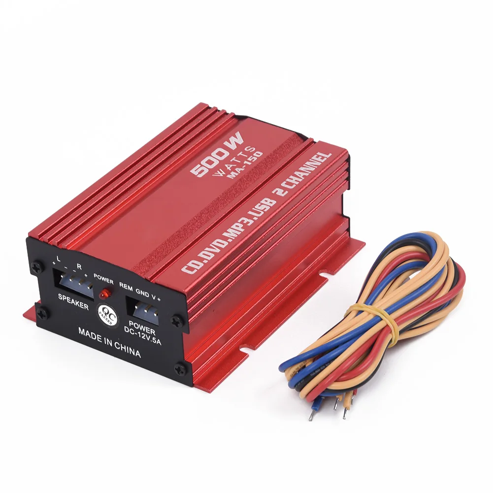 Mini Cable Audio Amplifier Stereo Subwoofer 12V 2 Channels 20Hz~20KHz 500W Aluminum Alloy Amp Amplifier Audio Car
Mini Cable Audio Amplifier Stereo Subwoofer 12V 2 Channels 20Hz~20KHz 500W Aluminum Alloy Amp Amplifier Audio Car