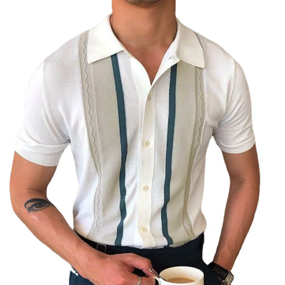 Fashion Hot Comfort Mens Shirt Male Tops Short Sleeve Shirt Summer Breathable Button-down Casual Knitted Lapel
Fashion Hot Comfort Mens Shirt Male Tops Short Sleeve Shirt Summer Breathable Button-down Casual Knitted Lapel