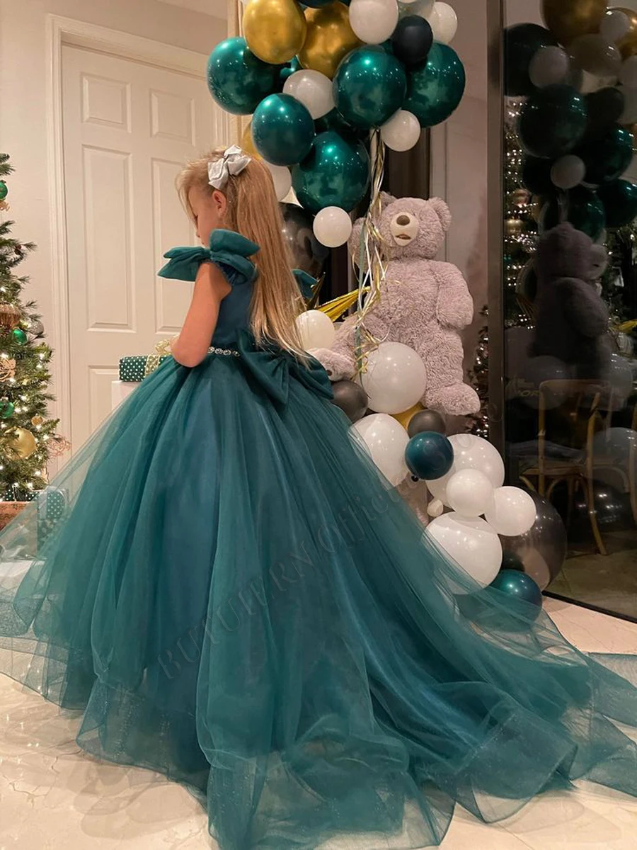 

Stunning Green Aline Toddler Birthday Flower Girl Dress Teen Wedding Party Dresses Fashion Show First Communion Custom Made