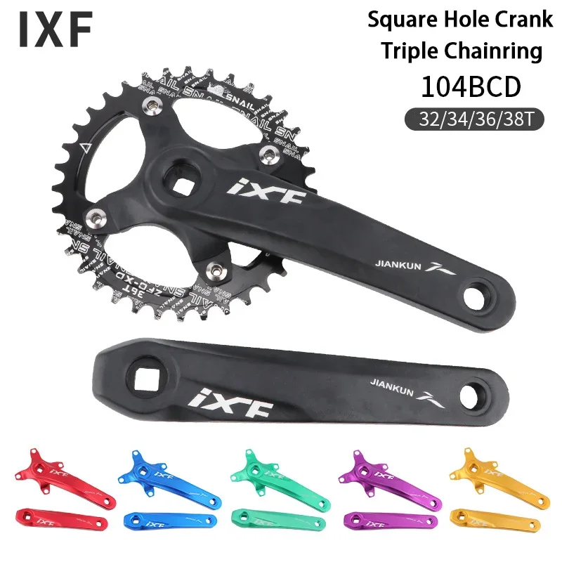 IXF Square hole 170mm Crankset 64/104BCD Crank aluminum alloy Narrow wide Chainring 44-32-22T/42-32-24T for 8/9/10/11Speed
IXF Square hole 170mm Crankset 64/104BCD Crank aluminum alloy Narrow wide Chainring 44-32-22T/42-32-24T for 8/9/10/11Speed