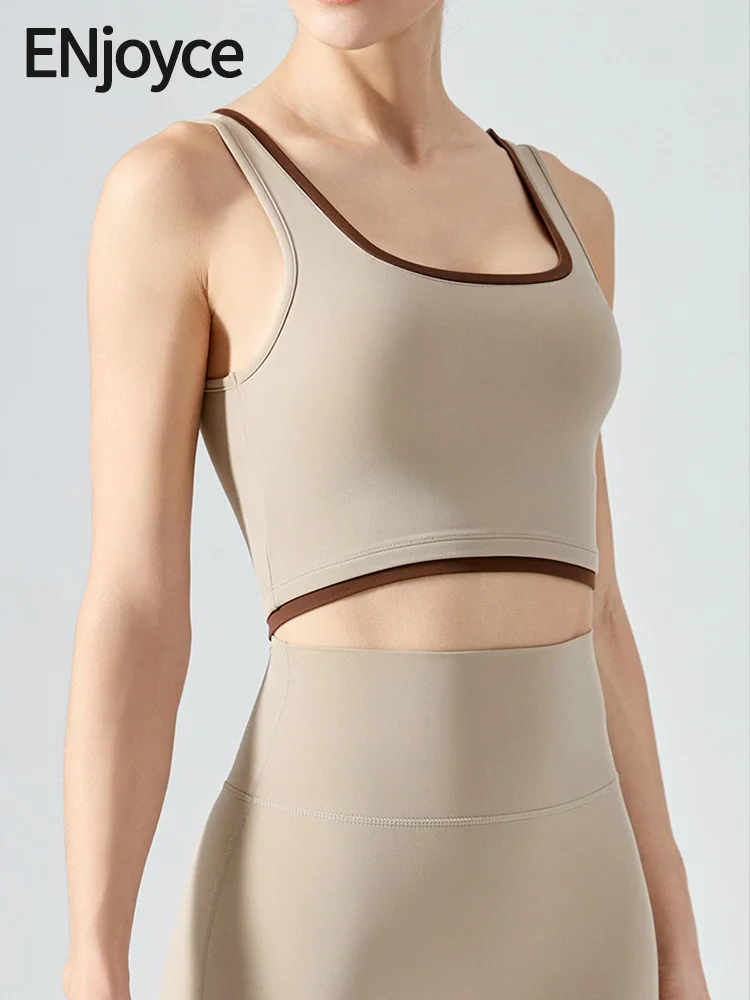 ENjoyce Sports Spring Fall Color-Block Slim Yoga Fitness Running Bra Vests Women Gym Tank Top Workout Underwear with Chest Pad
ENjoyce Sports Spring Fall Color-Block Slim Yoga Fitness Running Bra Vests Women Gym Tank Top Workout Underwear with Chest Pad