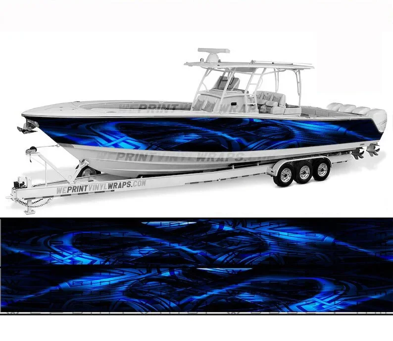 

Dark Blue Cloudy Graphic Vinyl Boat Wrap Decal Fishing Pontoon Sportsman Console Bowriders Deck Boat Watercraft All boats Decal