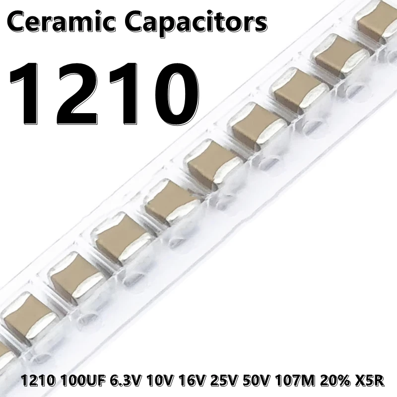 (10 шт.) керамические конденсаторы 1210 100UF 6,3 V 10V 16V 25V 50V 107M 20% X5R 3225 SMD
(10 шт.) керамические конденсаторы 1210 100UF 6,3 V 10V 16V 25V 50V 107M 20% X5R 3225 SMD