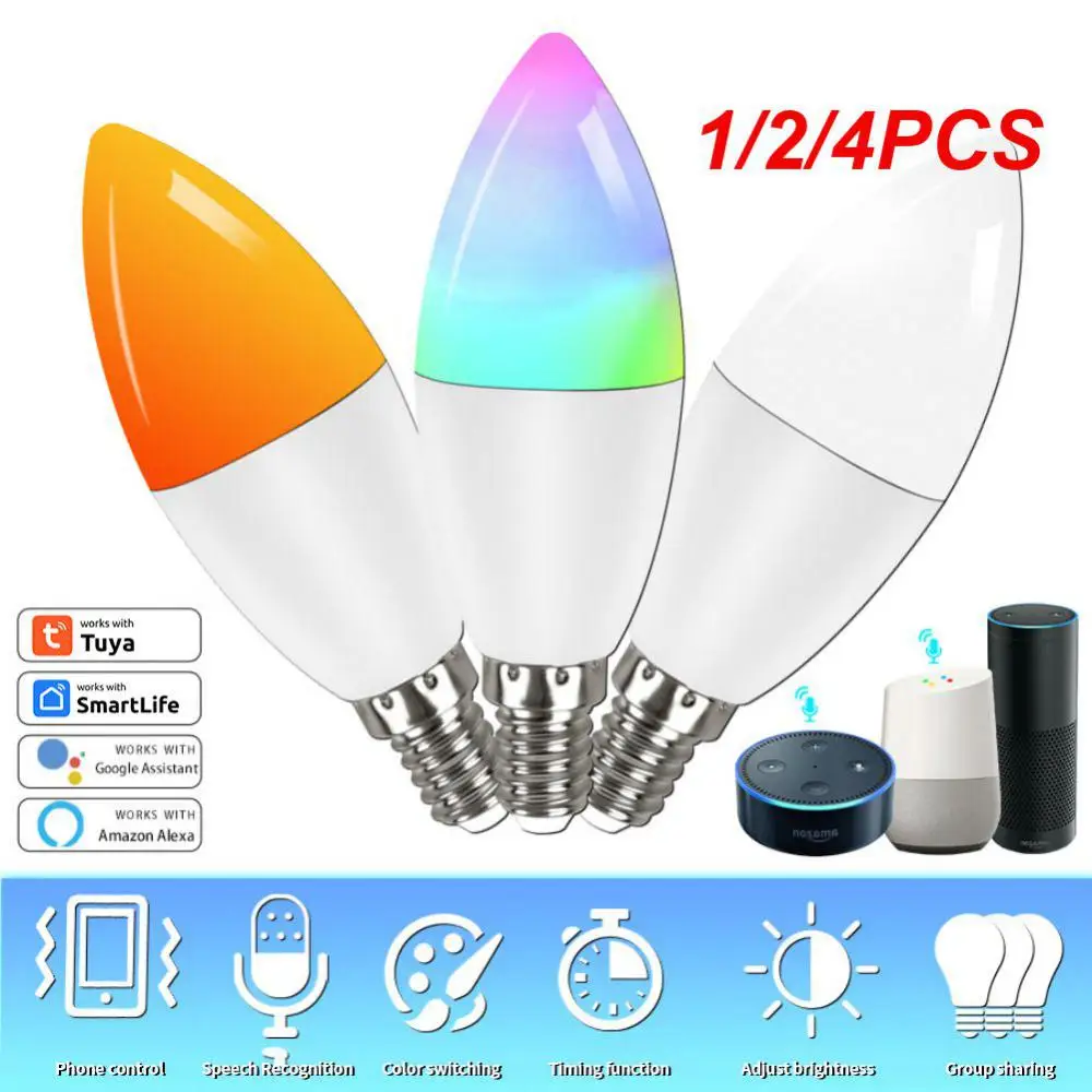 

1/2/4PCS 5W 7W led Light bulb E14 E27 LED Lamp Indoor Warm Cold White Light 220V 240V LED Candle Bulb Home Decor Chandelier