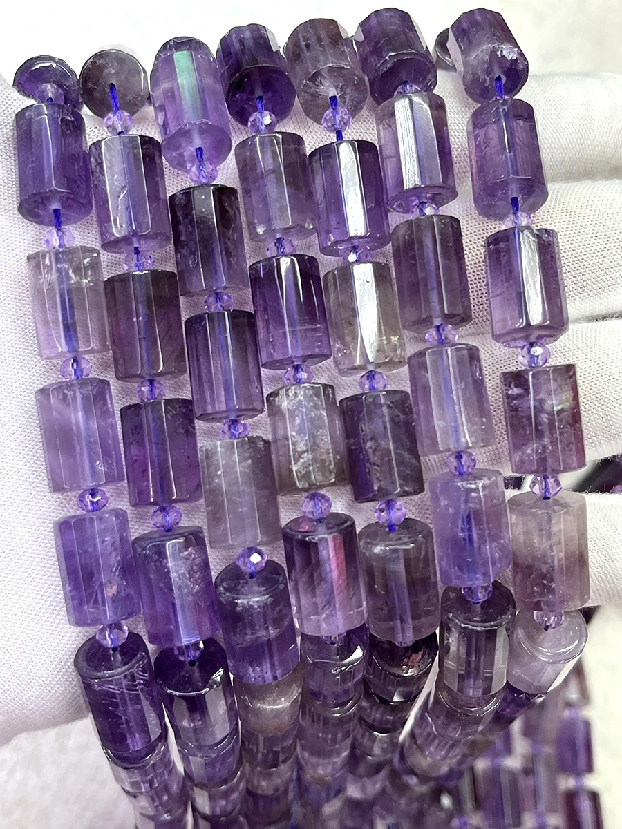 High Quality Natural Amethyst Crystal Cylindrical Stone Beads Faceted Loose Spacer For Jewelry Making DIY Necklace Bracelet 15''
High Quality Natural Amethyst Crystal Cylindrical Stone Beads Faceted Loose Spacer For Jewelry Making DIY Necklace Bracelet 15''