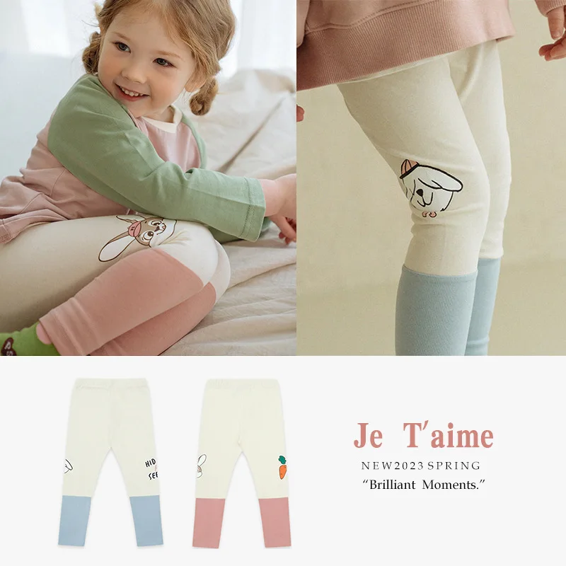 

Jenny&Dave Spot 23 Spring New Product Children's Leisure Pants Small and Medium sized Boys and Girls Cartoon Letter Animal Splic