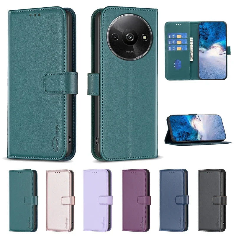 

For Redmi A3 Case Leather Wallet Flip Case on For Xiaomi Redmi A3 A2+ A1 Plus 13C 12 12C Redmi13C 5G Coque Fundas Shell 2024