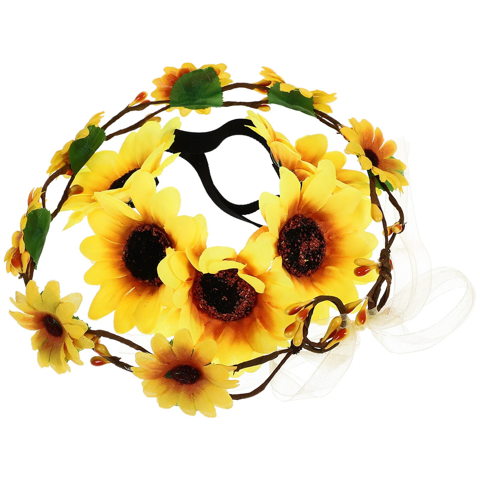 

2 Pcs Sun Flower Headband Daisy Wedding Hair Accessories Cosplay Headdress Girl