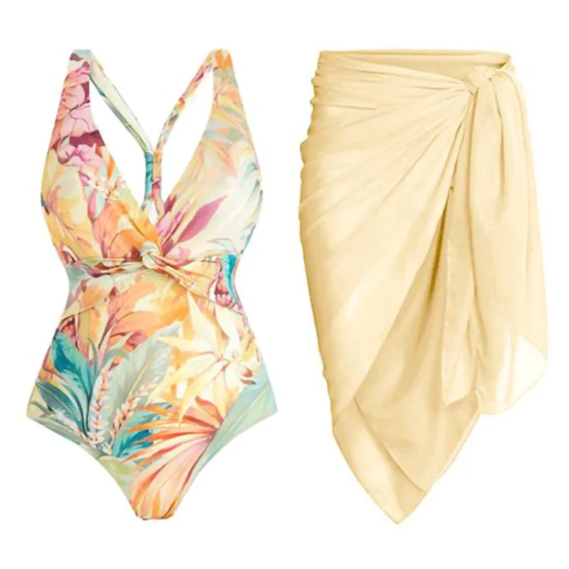 Yellow V-neck Flower Print One-piece Swimsuit Sexy Gathering Waist Bikini Women Halter Fashion Irregular Solid Color Cover Up
Yellow V-neck Flower Print One-piece Swimsuit Sexy Gathering Waist Bikini Women Halter Fashion Irregular Solid Color Cover Up