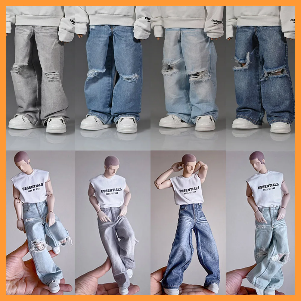 1/6 Scale Male Solider Trendy Loose Hip Hop Streetwear Hole Jeans Leisure Straight Leg Pants for 12'' Action Figure Body Model
1/6 Scale Male Solider Trendy Loose Hip Hop Streetwear Hole Jeans Leisure Straight Leg Pants for 12'' Action Figure Body Model