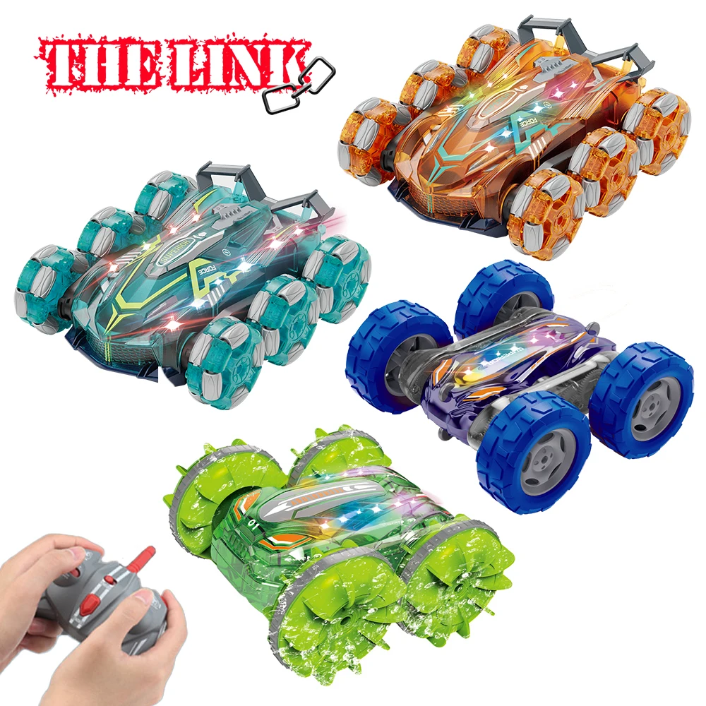 

NEW Mini RC Car 1/26 Double-sided 360° Tumbling Cars 4WD Amphibious Vehicle 6WD Music Stunt Climbing Buggy Kids Boy Gift THELINK