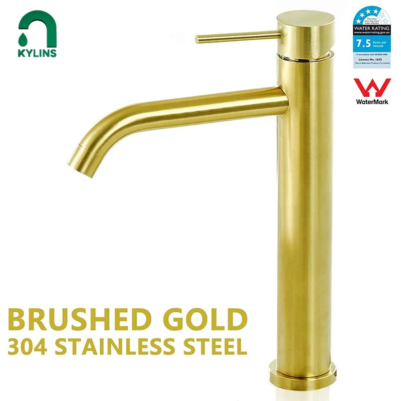 

KYLINS Wash Basin Faucet Bathroom Faucet for Kitchen Sink Brushed Gold Washhand Stand Bathtub Faucets Bathroom Mixer Tap Shower