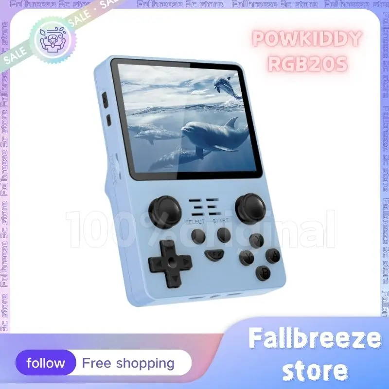 

Powkiddy RGB20S Handheld Video Game Console Mini Portable Retro Open Source System Rk3326 3.5inch Psp IPS Screen Children's Gif