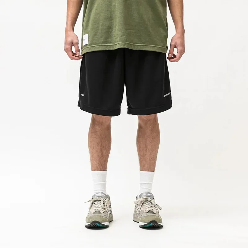

WTAPS 23SS Casual embroidered cropped pants, summer trendy Japanese sports loose black shorts, men's straight pants