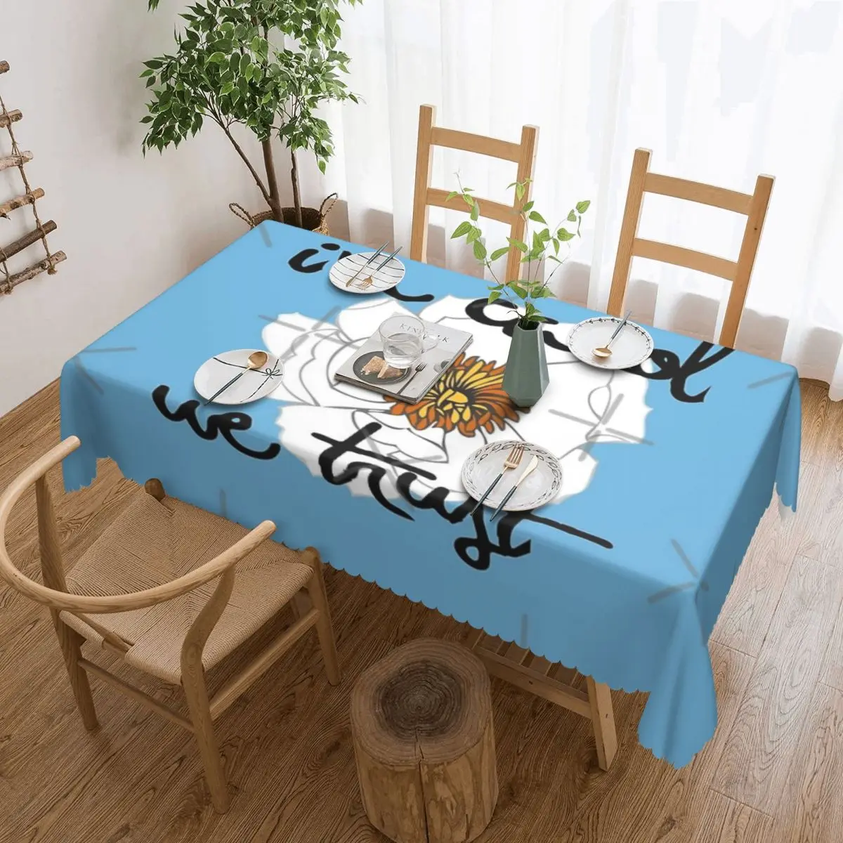 In Carol We Trust Tablecloth 54x72in wrinkle resistant Home Decor Indoor/Outdoor
In Carol We Trust Tablecloth 54x72in wrinkle resistant Home Decor Indoor/Outdoor