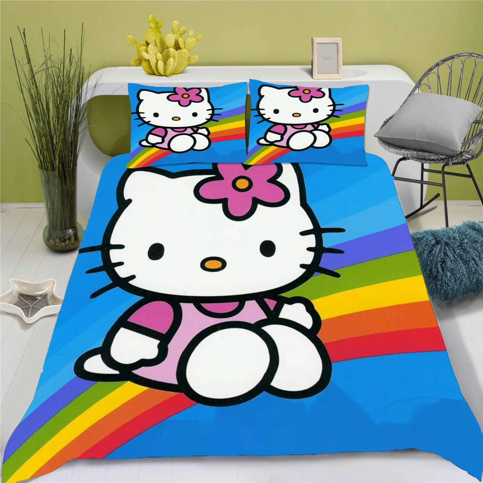 Hello Kitty Duvet Cover Luxury Bedding Set Children Grade A Printed Queen Size Home Modern Cartoon Anime 
Hello Kitty Duvet Cover Luxury Bedding Set Children Grade A Printed Queen Size Home Modern Cartoon Anime