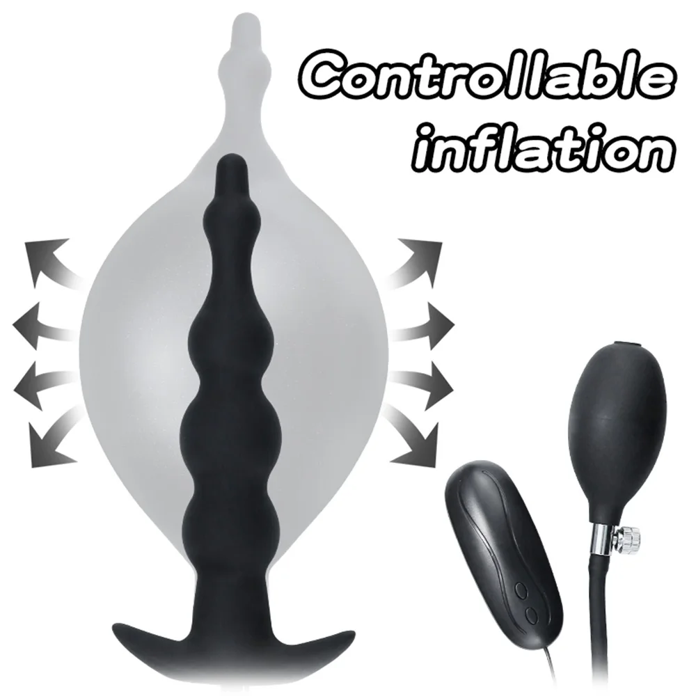 IkSex Toy-Vibromasseur Gonflable en Silicone, Énorme Grand Plug Anal, Pompe à Gode, Dilatateur Anal, Ohio eur de Prostate Extensible 2