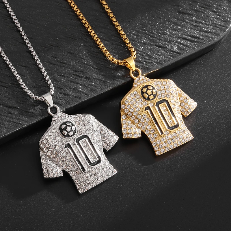 Hip Hop Cubic Zirconia Black Enamel No. 10 Jersey Pendant Necklace Men's Personalized Trendy Football Sports Jewelry Gift
Hip Hop Cubic Zirconia Black Enamel No. 10 Jersey Pendant Necklace Men's Personalized Trendy Football Sports Jewelry Gift