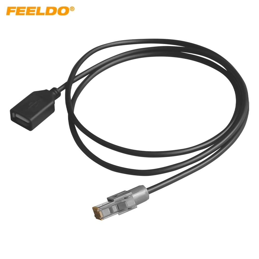 

FEELDO Car Auto 4Pin Big Screen Changer USB Cable For Toyota Models Audio Radio USB Plug Adapter Wiring