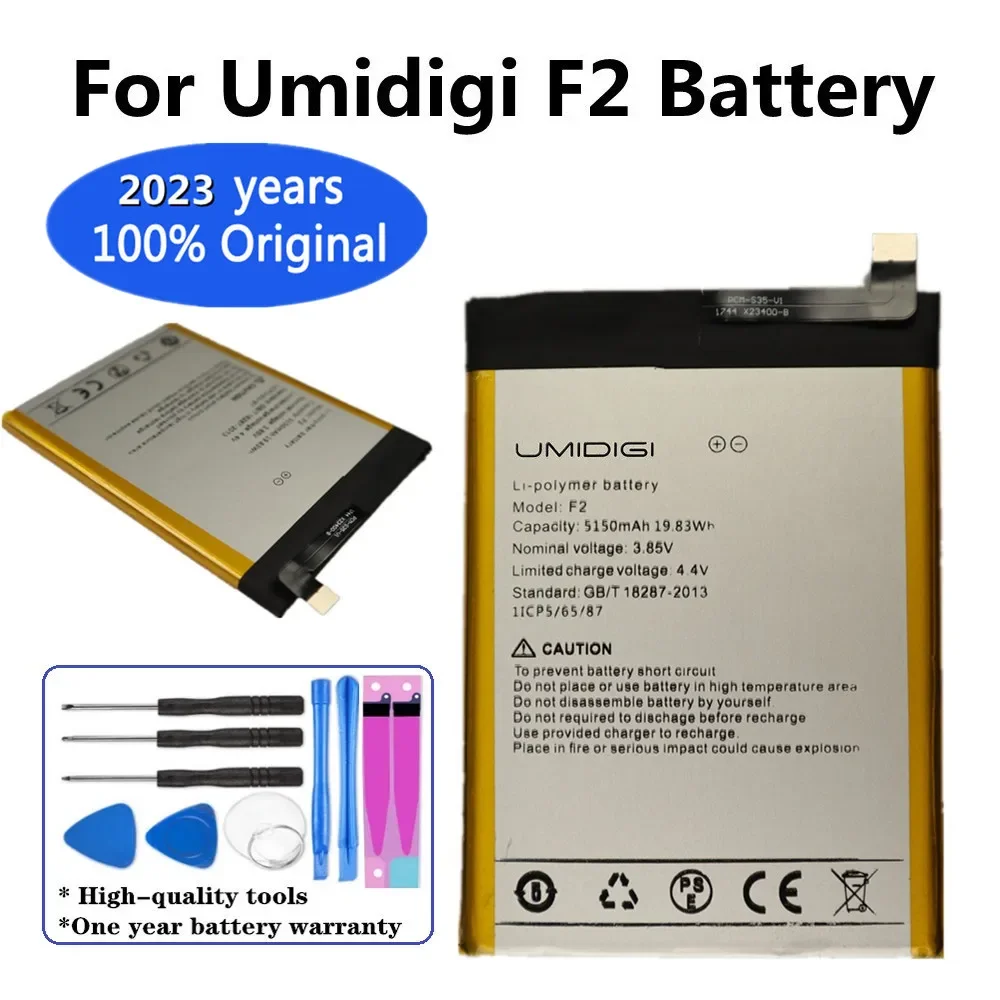 2023 год, 100% оригинальный аккумулятор 5150 мАч для UMI Umidigi F2 F 2, Сменный аккумулятор для смартфона + Инструменты для ремонта
2023 год, 100% оригинальный аккумулятор 5150 мАч для UMI Umidigi F2 F 2, Сменный аккумулятор для смартфона + Инструменты для ремонта