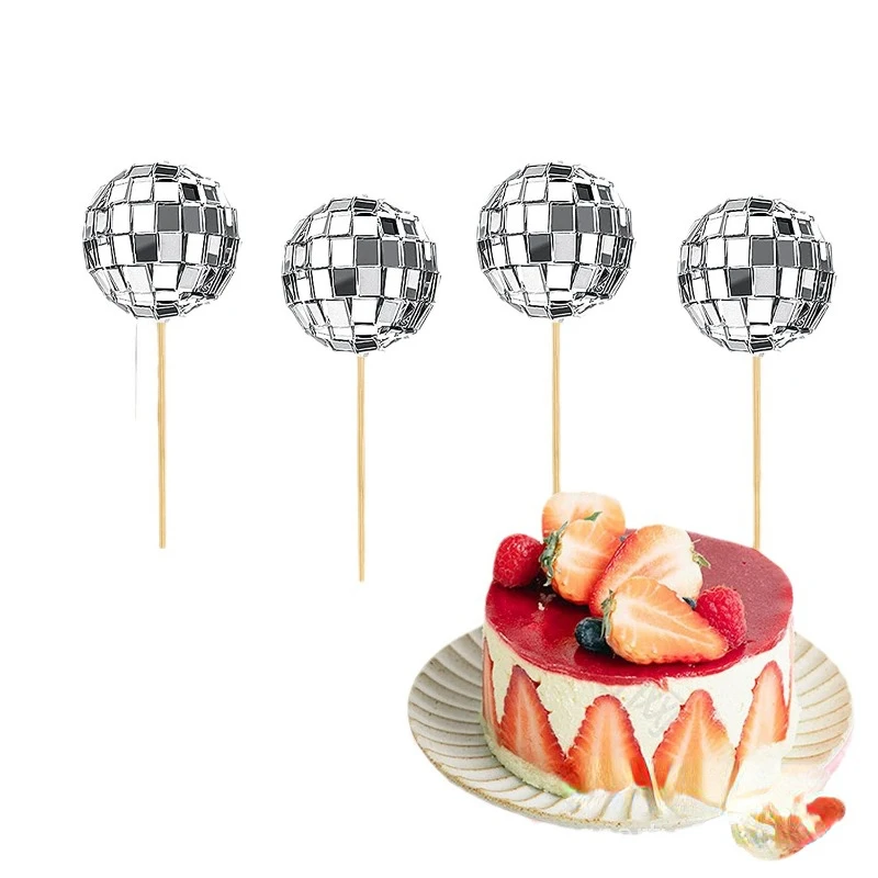 12 Pcs DISCO Mirror Ball Cake Card Insertion Christmas Ball Birthday Party New Year Weddings Parties Cakes Flag Decoration
12 Pcs DISCO Mirror Ball Cake Card Insertion Christmas Ball Birthday Party New Year Weddings Parties Cakes Flag Decoration