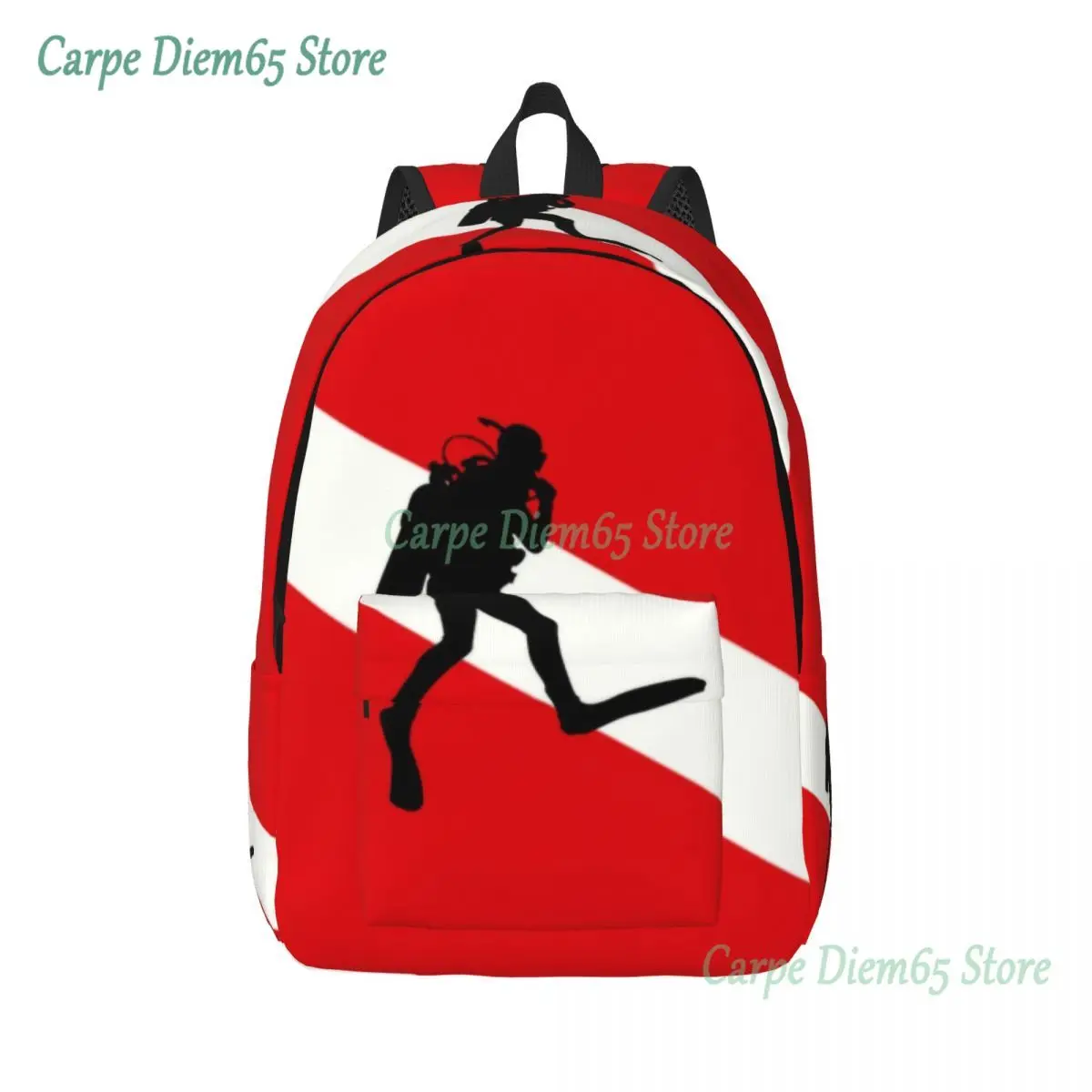 

Scuba Diver Flag Laptop Backpack Women Men Basic Bookbag for School College Students Dive Diving Bag