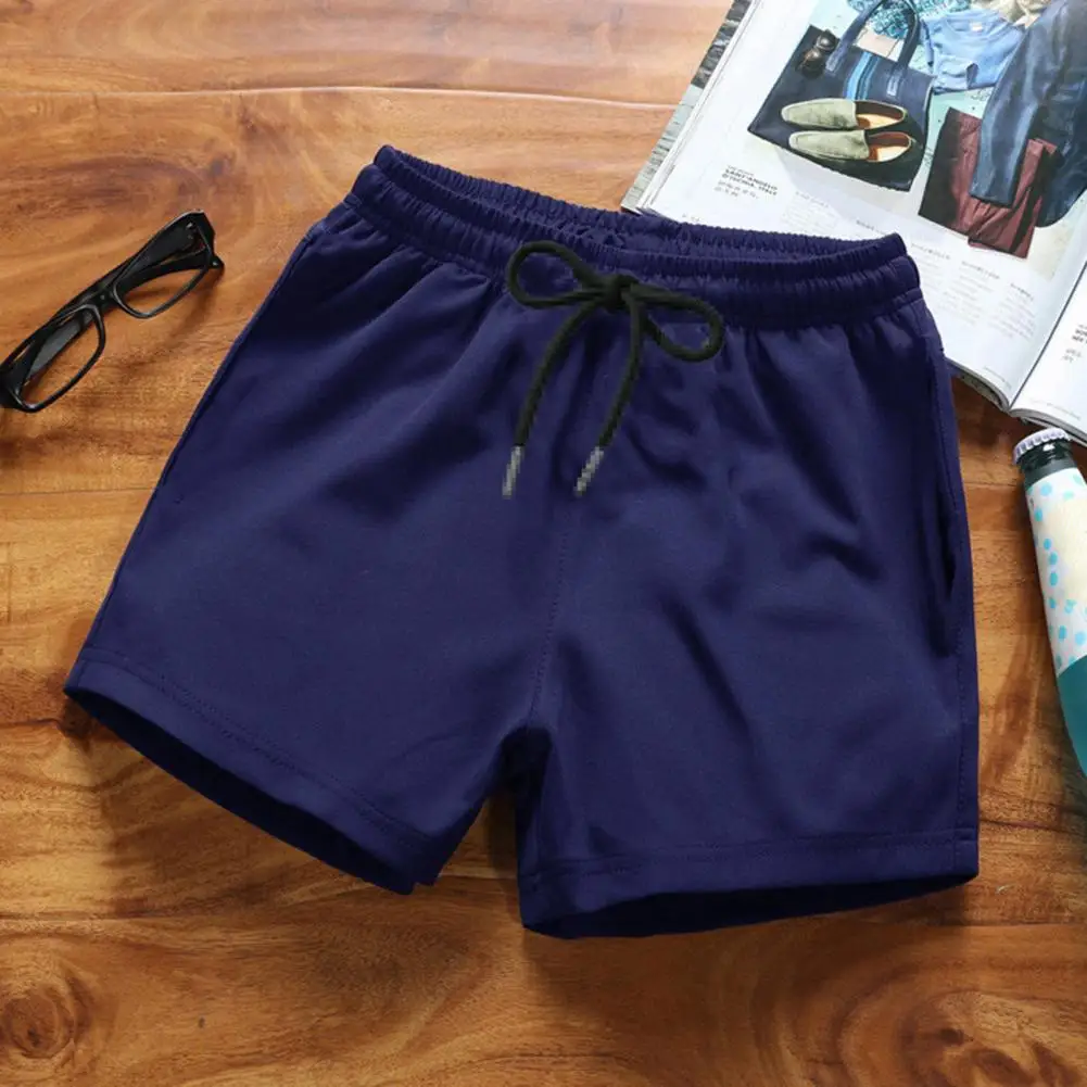 

Casual Men Shorts Men's Elastic Waist Running Shorts for Gym Outdoor Activities Solid Color Wide Leg Pants for Middle-aged Young