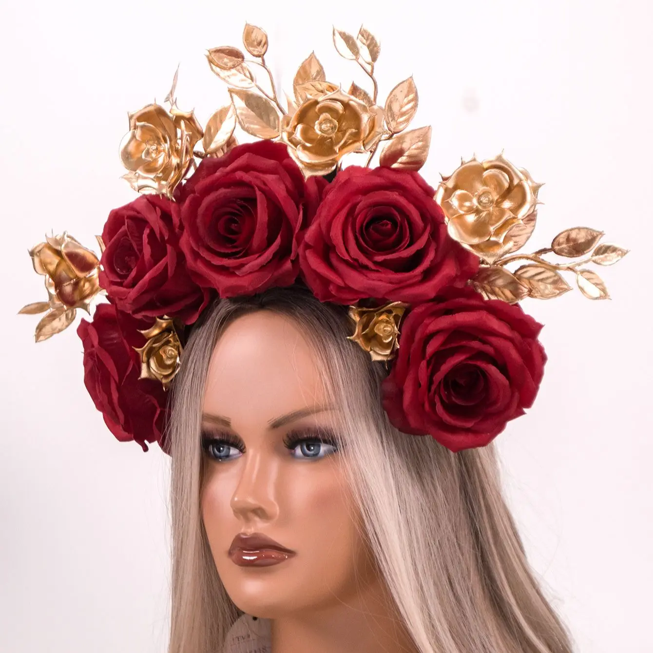 Handmade Dark Red Rose Halloween Day Of The Dead Festival Flower Crown Floral Headpiece
Handmade Dark Red Rose Halloween Day Of The Dead Festival Flower Crown Floral Headpiece
