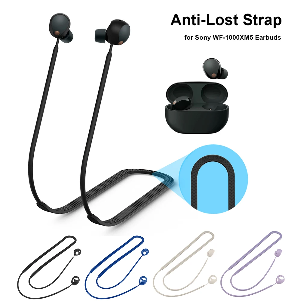 

Anti Fall Sports Soft Neck Rope Anti Slip Silicone Lanyard Convenient To Carry Easy To Use Anti-Lost Strap for Sony WF-1000XM5