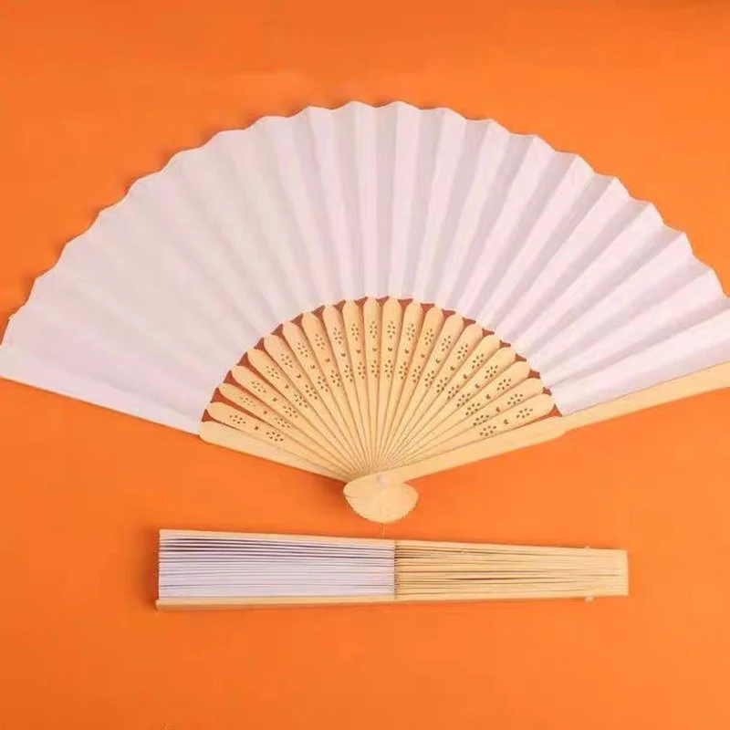 

Китайский стиль, пустые белые самодельные бумажные бамбуковые складные вееры для ручной практики, каллиграфия, рисование, подарки для свадебной вечеринки