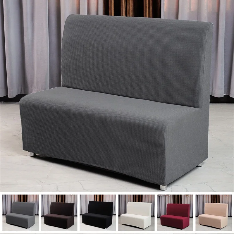 

Polar Fleece Sofa Cover Elastic Armless Bar Couch Slipcovers Stretch Spandex Club Chair Covers for Cafe Hotel Restaurant Home