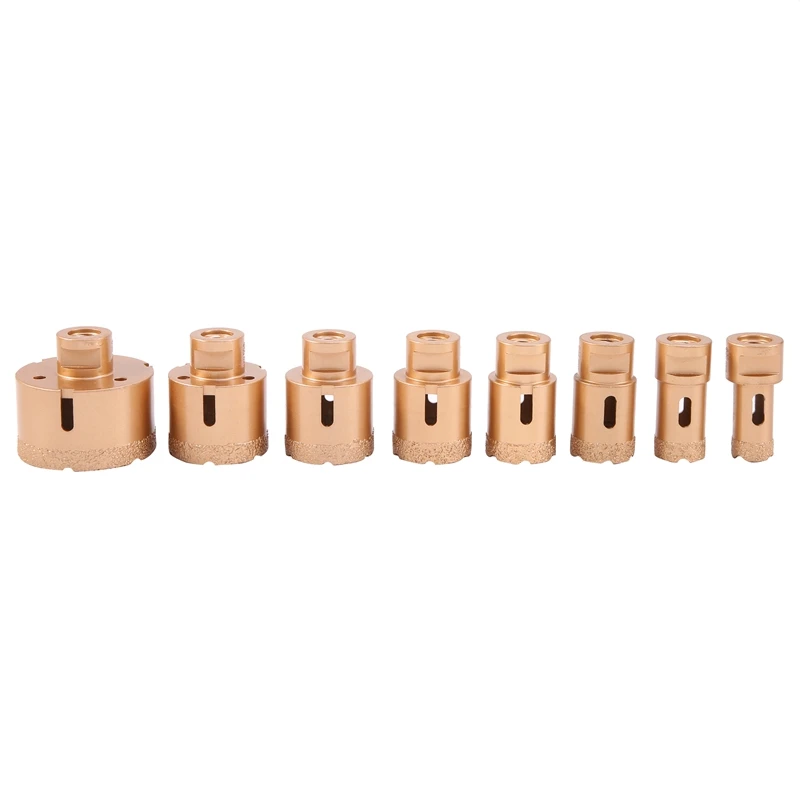 8 Pcs Dry Drill M14 Thread Brazing Hole Saw Set Porcelain Tiles Crowns Granite Marble Vitrified Tile Drill Bits Tools
8 Pcs Dry Drill M14 Thread Brazing Hole Saw Set Porcelain Tiles Crowns Granite Marble Vitrified Tile Drill Bits Tools
