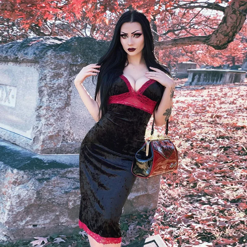 New Designed Goth Fashion Women Dress Non-sleeve Slim Pullover Gothic Style Retro Sexy Ladies Dress For Early Spring 2024
New Designed Goth Fashion Women Dress Non-sleeve Slim Pullover Gothic Style Retro Sexy Ladies Dress For Early Spring 2024