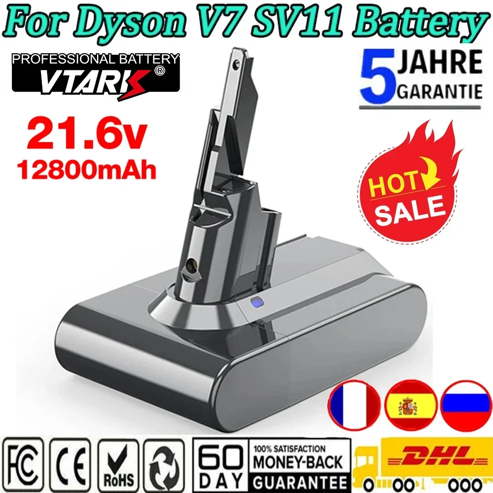 

NEW 128000mAh For Dyson V7 SV11 Battery Absolute Animal Fluffy Replacement Battery Dyson V7 SV11 Handheld Vacuum Cleaner Battery