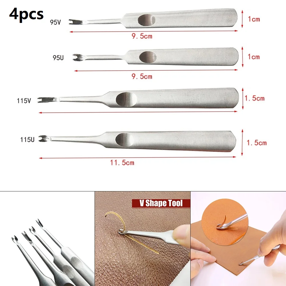 4pcs 95/115mm Leather Groover Tool U/V Shape Stainless Steel Trimmer For Leather Edge Skiving Burnishing Carving Craft Hand Tool
4pcs 95/115mm Leather Groover Tool U/V Shape Stainless Steel Trimmer For Leather Edge Skiving Burnishing Carving Craft Hand Tool