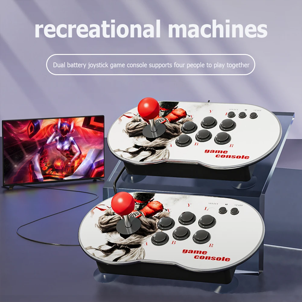 

Classic Retro TV double rocker console game console double battery fighting PS1 HD 4K arcade 10000 game TV Projector Monitor