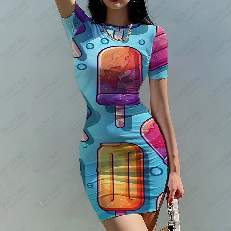 Beautiful and Exquisite Ladies Slim Dress Cartoon Popsicle 3d Printed Dress Fashion Office Tight Skirt Casual Temperament Dress
Beautiful and Exquisite Ladies Slim Dress Cartoon Popsicle 3d Printed Dress Fashion Office Tight Skirt Casual Temperament Dress