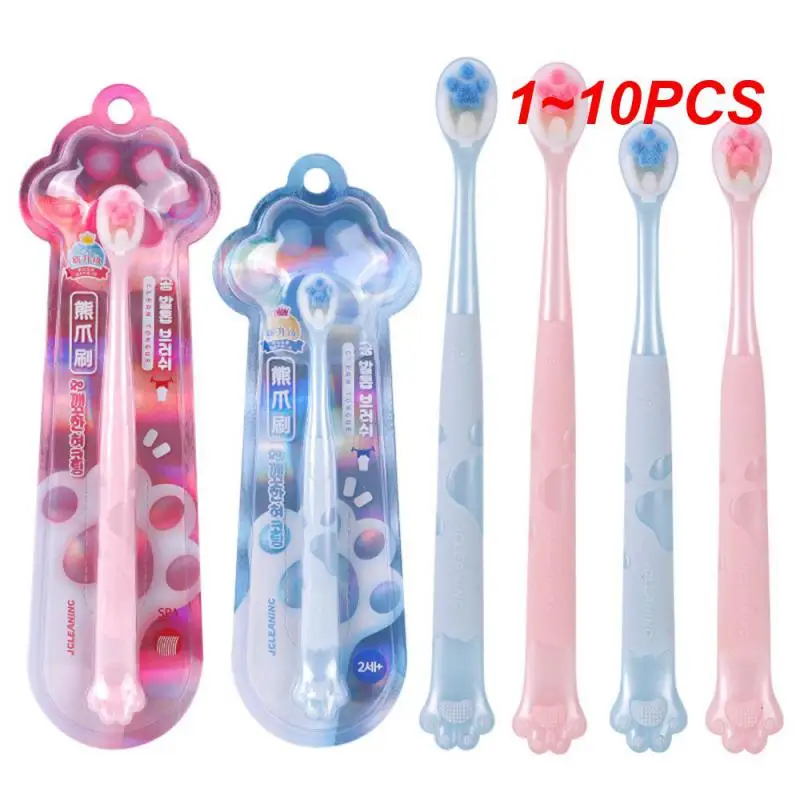 

1~10PCS Childrens Toothbrush 1 Toothbrush Cat Claw Handle Fashion Appearance Sharpened Bristle Soft Rubber Package