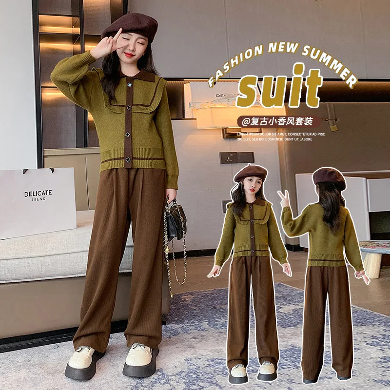 Teens Girls Suits Clothing Knitted Sweater + Pants 2Pcs Outfits School Streetwear Autumn Children Casual Costume Sets 8 10 12 Y
Teens Girls Suits Clothing Knitted Sweater + Pants 2Pcs Outfits School Streetwear Autumn Children Casual Costume Sets 8 10 12 Y