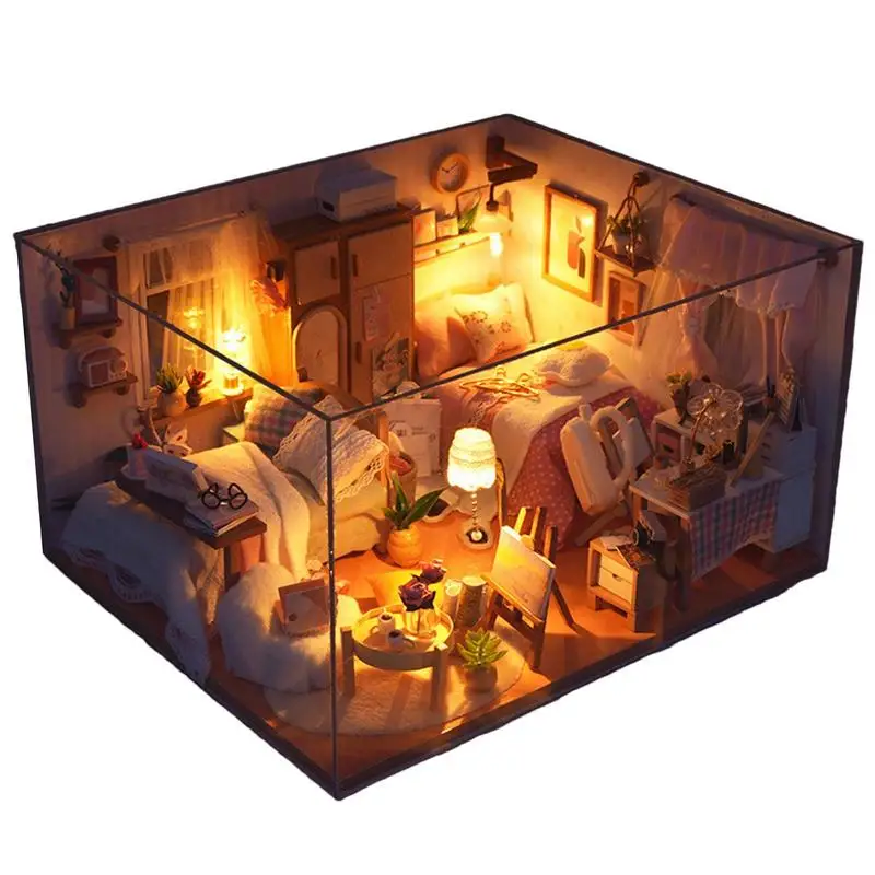 Doll House Kit Wooden Miniature Dollhouse Mini Wooden Dollhouse Toys With Dust Proof Cover And Furniture Handmade Mini House For
Doll House Kit Wooden Miniature Dollhouse Mini Wooden Dollhouse Toys With Dust Proof Cover And Furniture Handmade Mini House For