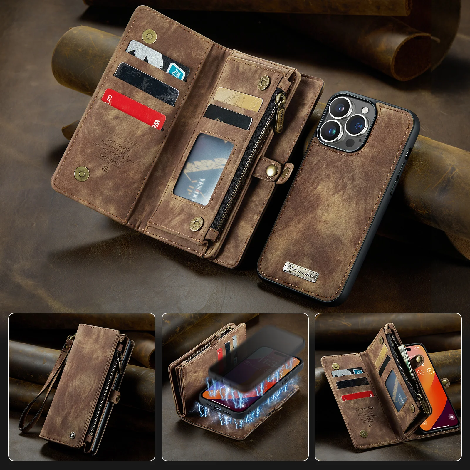 CaseMe For Iphone 15 14 13 12 11 Pro Max Card Leather Zipper Strap Wallet For Iphone 15 14 8 7 Plus 13 12 Mini XS Max XR X Case
CaseMe For Iphone 15 14 13 12 11 Pro Max Card Leather Zipper Strap Wallet For Iphone 15 14 8 7 Plus 13 12 Mini XS Max XR X Case