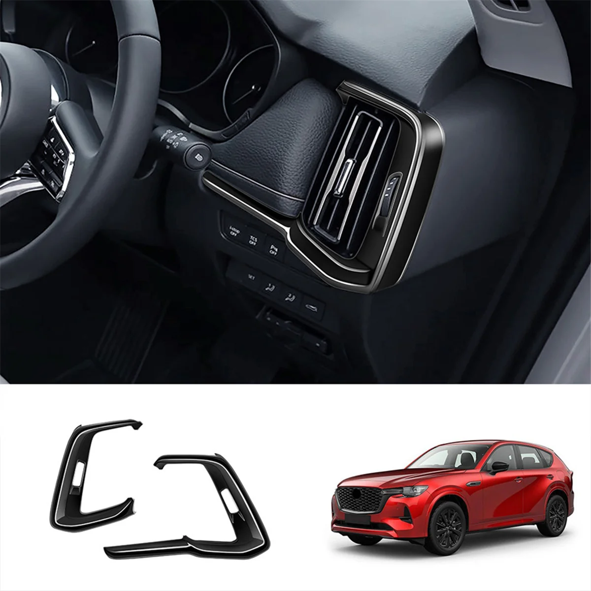 Для Mazda CX-60 2022 2023 глянцевая черная Автомобильная Передняя панель вентиляционного отверстия Крышка отделка рамка стикер аксессуары RHD
Для Mazda CX-60 2022 2023 глянцевая черная Автомобильная Передняя панель вентиляционного отверстия Крышка отделка рамка стикер аксессуары RHD