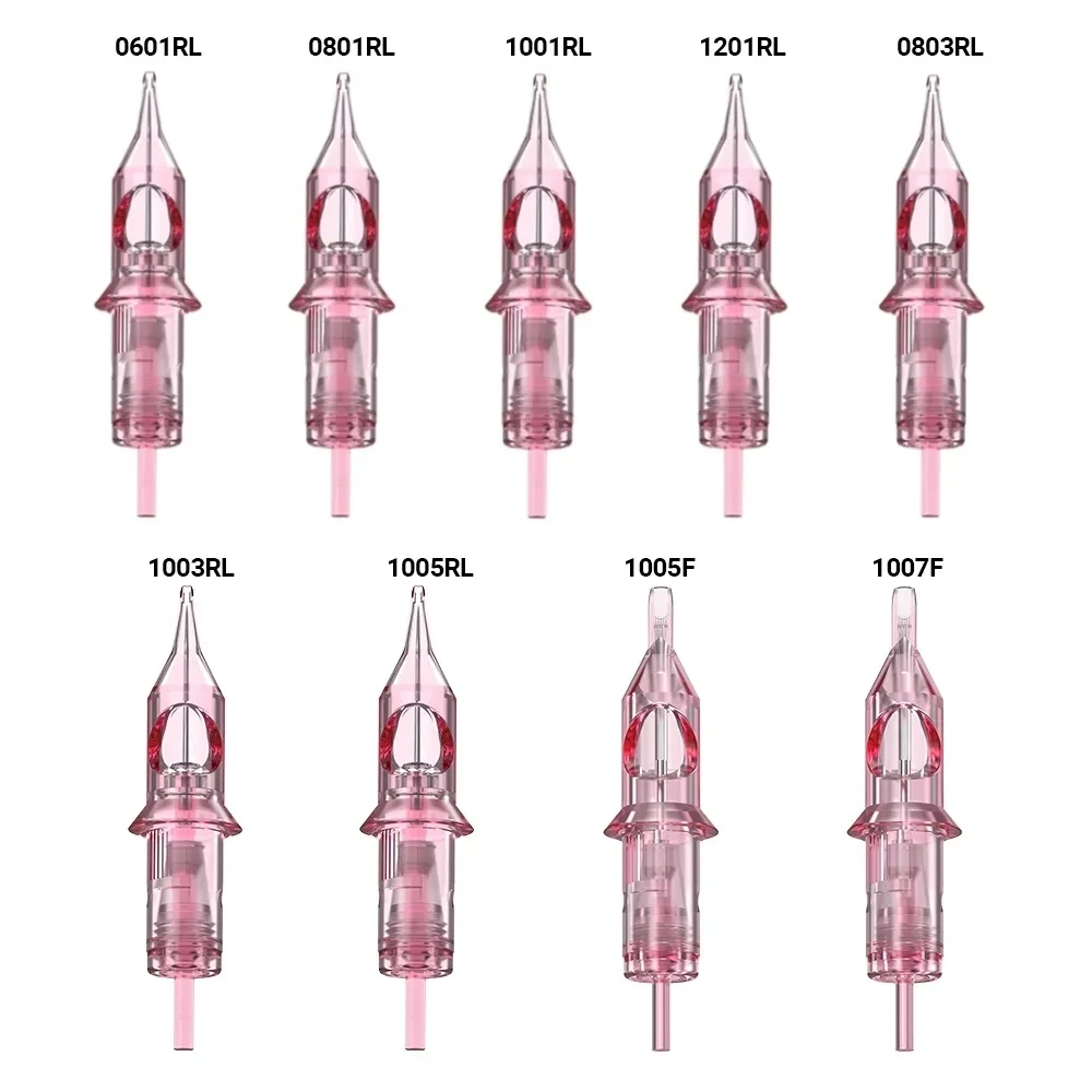 

Pink Tattoo Cartridge Needle Sterile Safe RL RS RM Single Needles Individually Packaged For Tattoo Machine Pen Needle Accessory