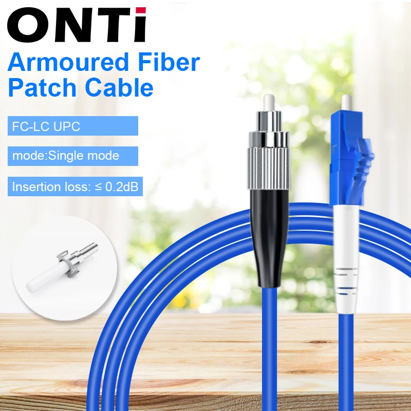 ONTi Outdoor Armoured Fiber Patch Cable FC-LC UPC Single Mode Single Core Fiber Optic Cable Cord Available 1-100m SM Jumper FTTH
ONTi Outdoor Armoured Fiber Patch Cable FC-LC UPC Single Mode Single Core Fiber Optic Cable Cord Available 1-100m SM Jumper FTTH