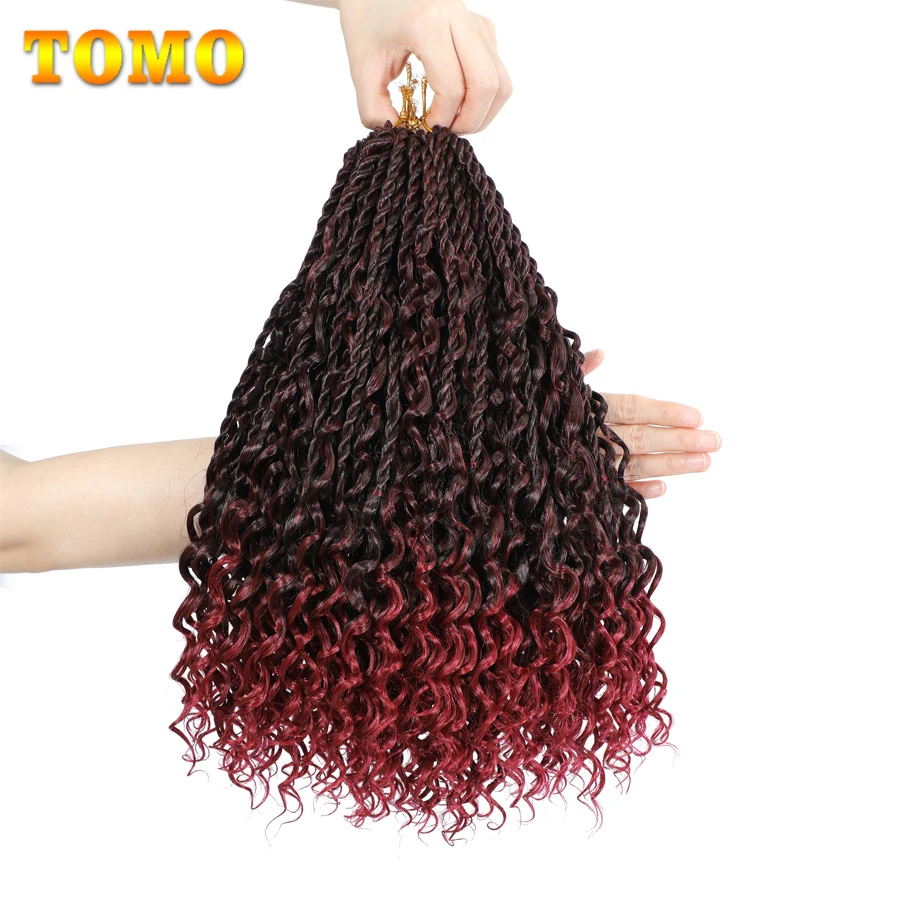 

TOMO Boho Senegalese Twist Crochet Hair 14 Inch Pre Looped Synthetic Crochet Braids For Black Women Small Twist Braiding Hair