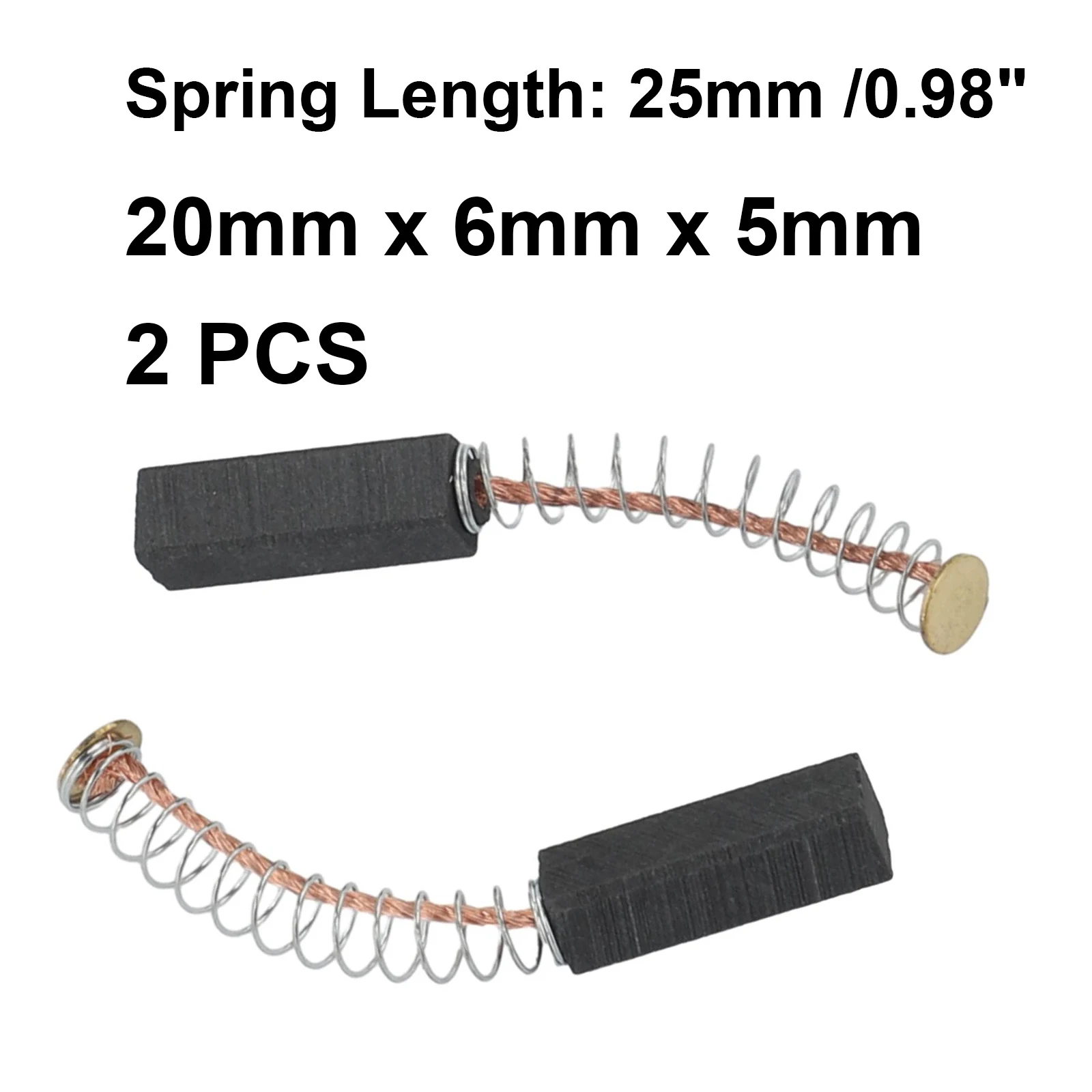 Brand New Carbon Brushes Electric Motors 20mmx6mmx5mm 25mm Spring 2pcs Carbon + Metal Kit Part Wide Variety Use
Brand New Carbon Brushes Electric Motors 20mmx6mmx5mm 25mm Spring 2pcs Carbon + Metal Kit Part Wide Variety Use