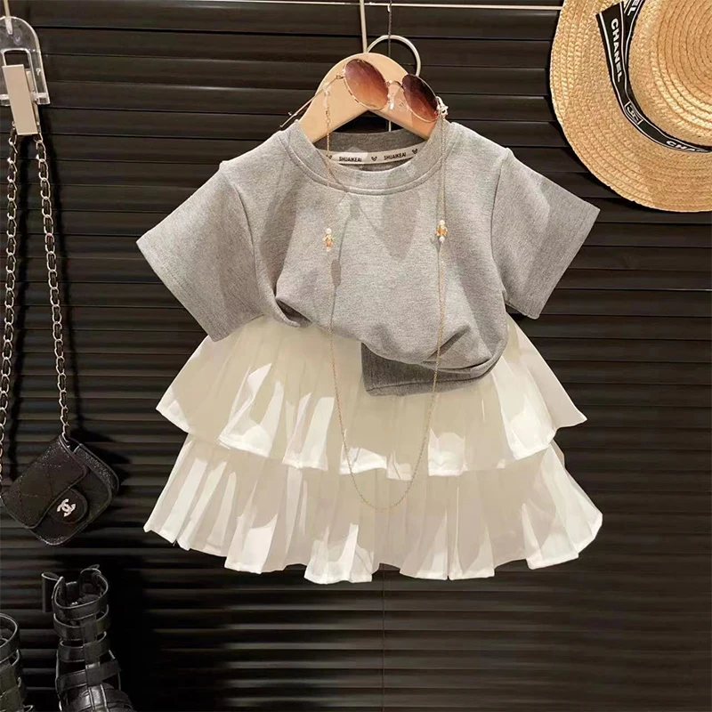 Korean Style Summer Cotton Solid Color Backless T-Shirts Skirt Elegant Set Girls Fashion Clothes Children From 3 To 8 Years
Korean Style Summer Cotton Solid Color Backless T-Shirts Skirt Elegant Set Girls Fashion Clothes Children From 3 To 8 Years